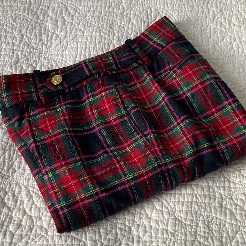 Talbots Vibrant Wool-blend Plaid Straight Wider-leg Pants, 4 Petite - Picture 9 of 11